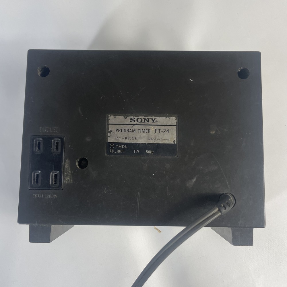 Sony PT-24 Vintage Program Timer 1970s Analog Clock Audio Accessory Silver GOOD