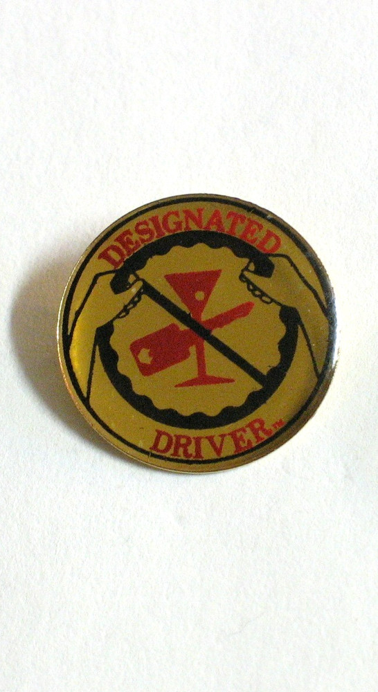 Vintage Gold Tone Designated Driver Lapel Hat Pin