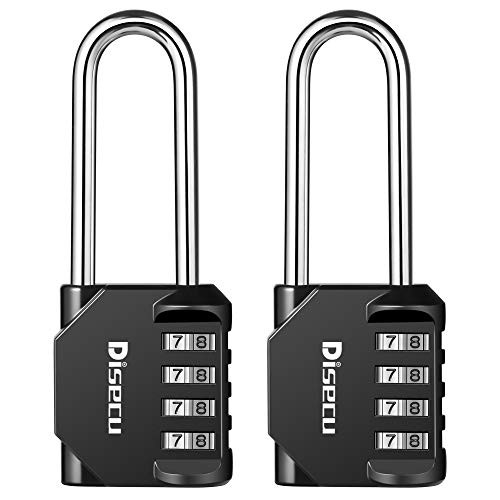 2 Pack disecu 4-Digit Waterproof Combination Padlock for Locker, Gate, Toolbox