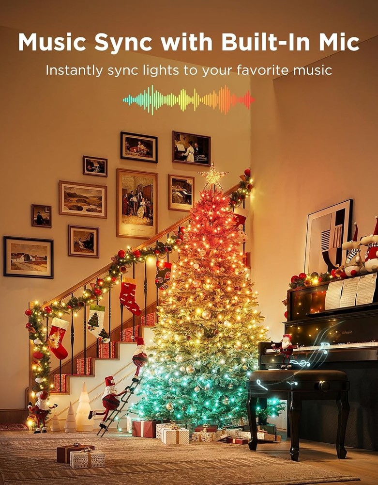 Govee Christmas Sparkle String Lights 99ft, RGBWIC String Lights