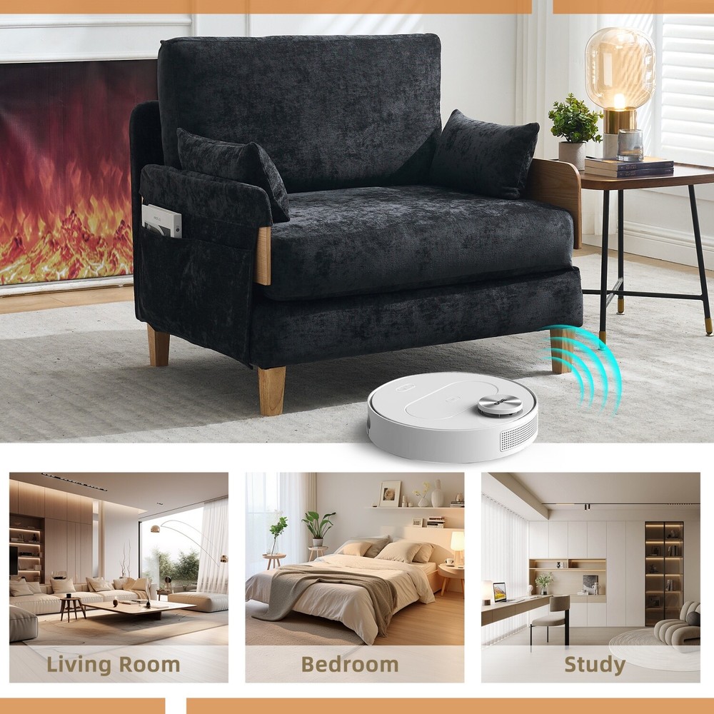 Convertible Sleeper Sofa Bed Multi-Functional Folding Recliner Chair w/ Pillow
