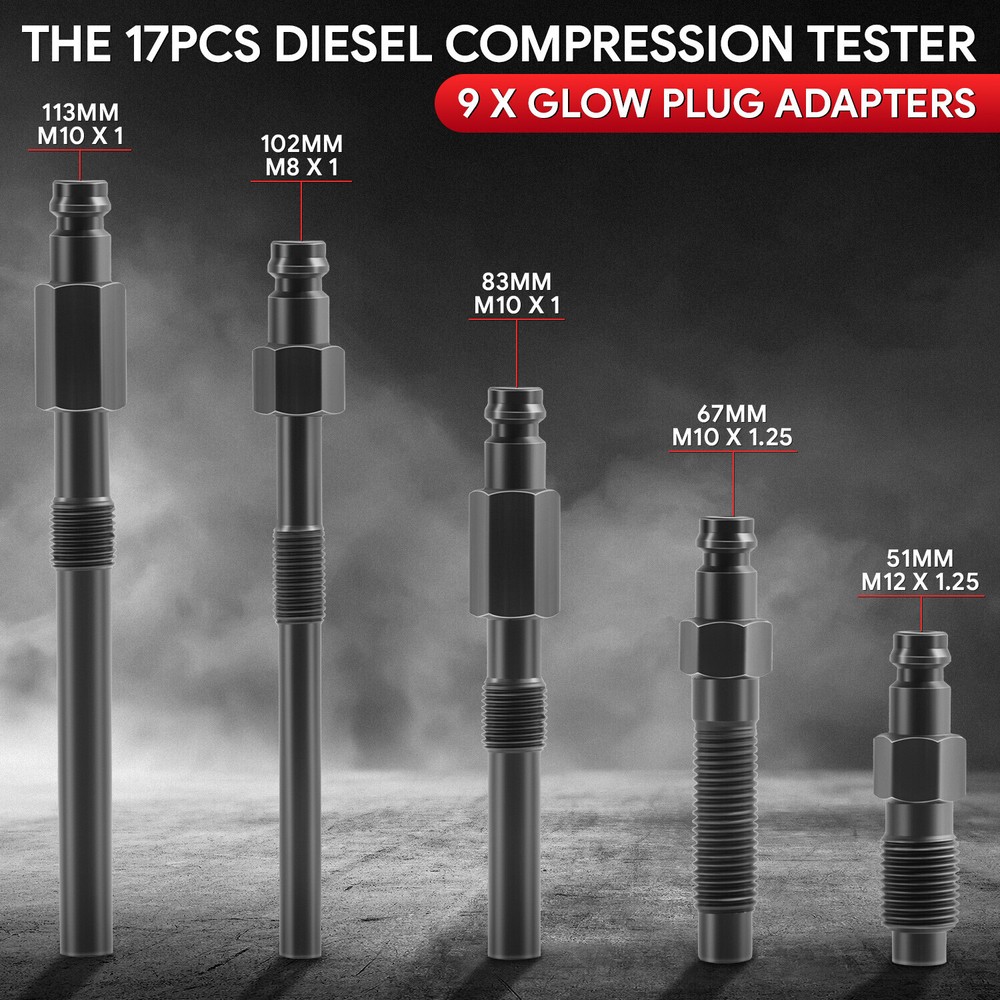TU-15B Cylinder Diesel Engine Compression Gauges Pressure Meter Tester Tool Kits