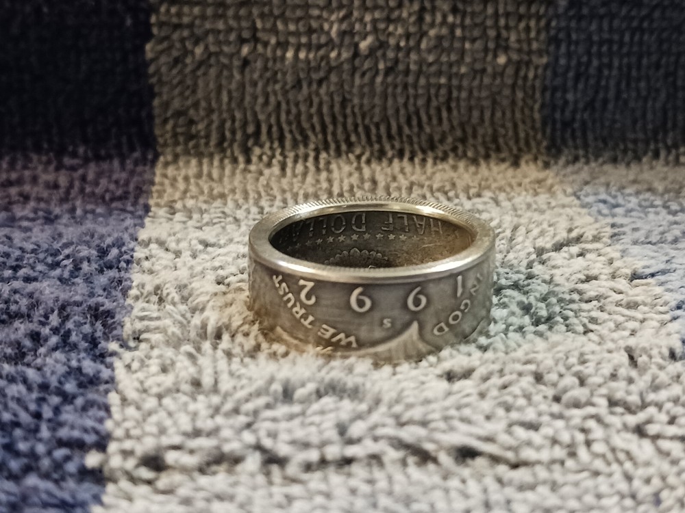 1992 90% Silver Kennedy Half Dollars size 11 coin ring handmade
