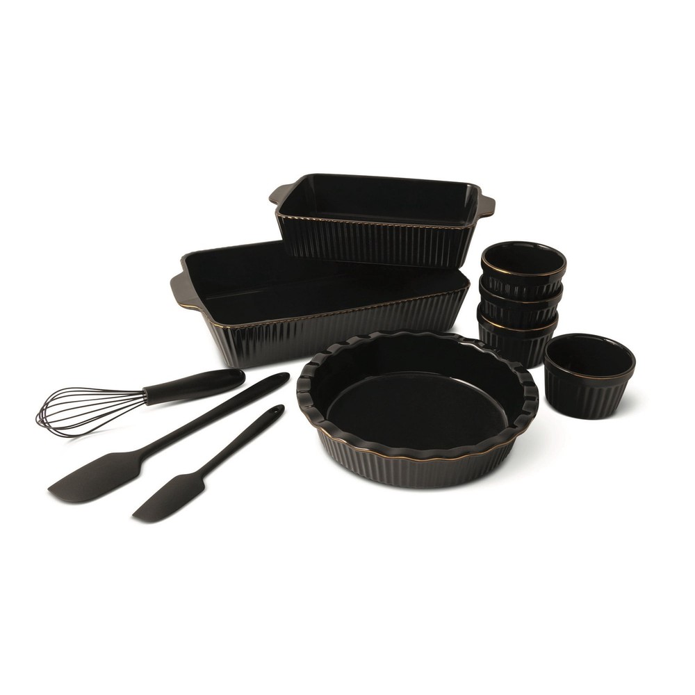 10-Piece Ceramic Bakeware Set Black