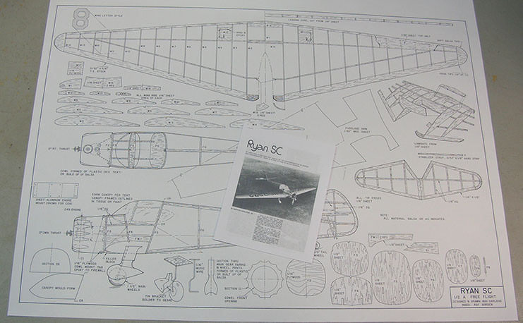 Model Airplane Plans (FF): Ryan SC 40" Scale for 1/2A Engine
