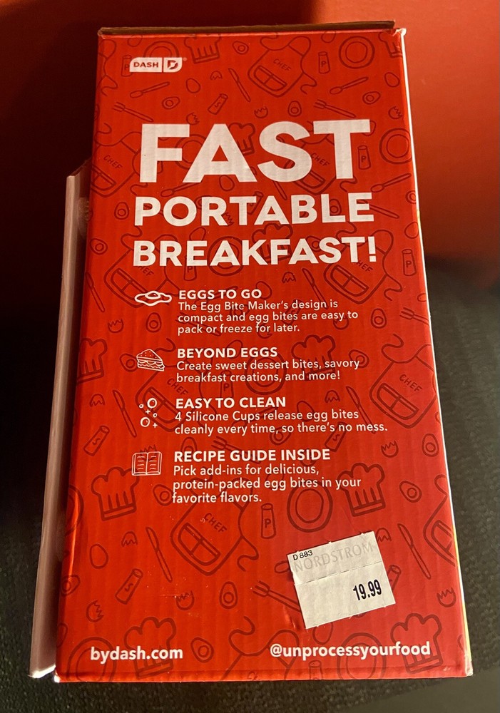 DASH Egg Bite Maker Fast Heating w/ 4 Silicone Molds & Recipe Guide