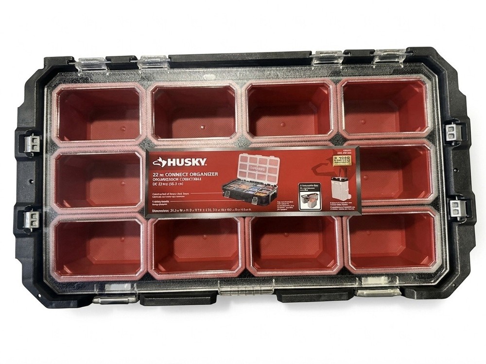 Husky Connect Stackable Heavy Duty Compartment Small Tool and Parts Organizer