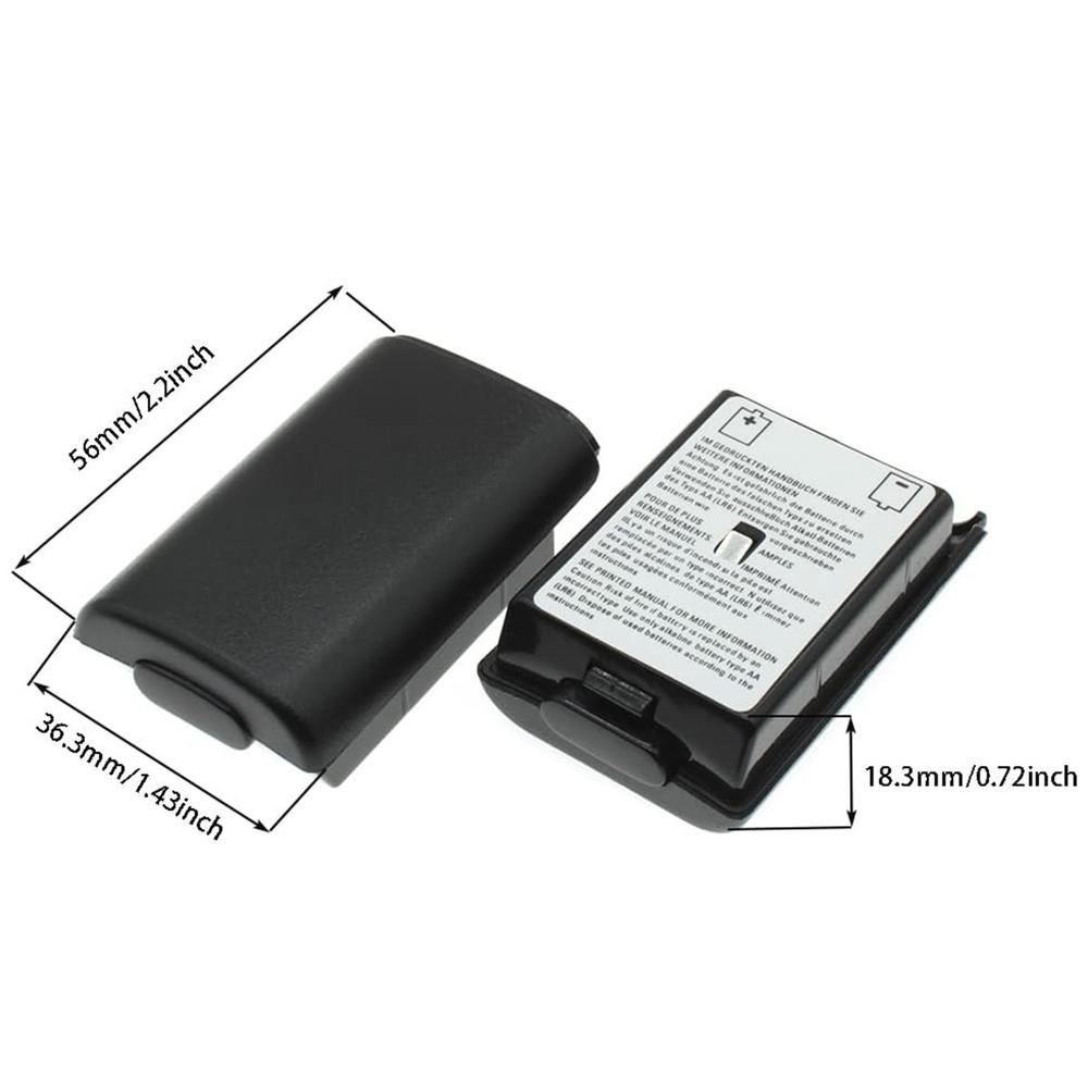 4 X AA Battery Back Cover Case Shell Pack For Xbox 360 Wireless Controller Black