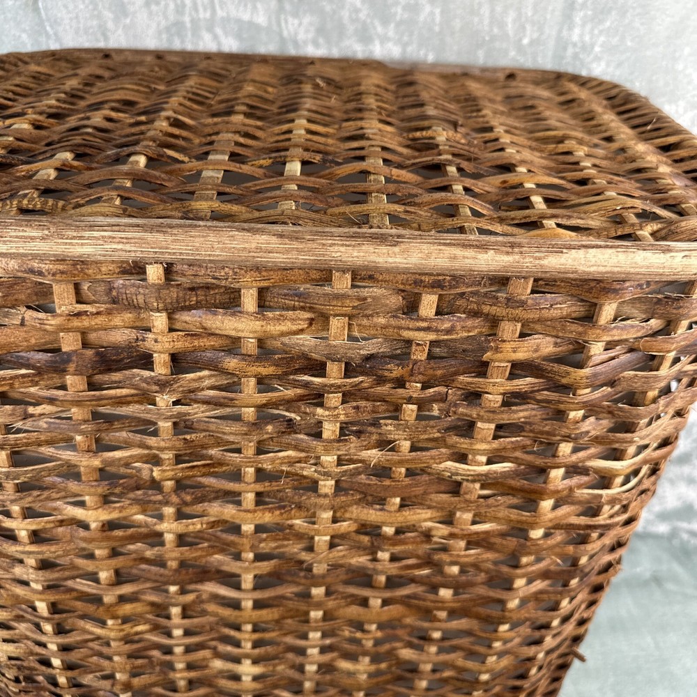 Lined Woven Rattan Laundry Hamper