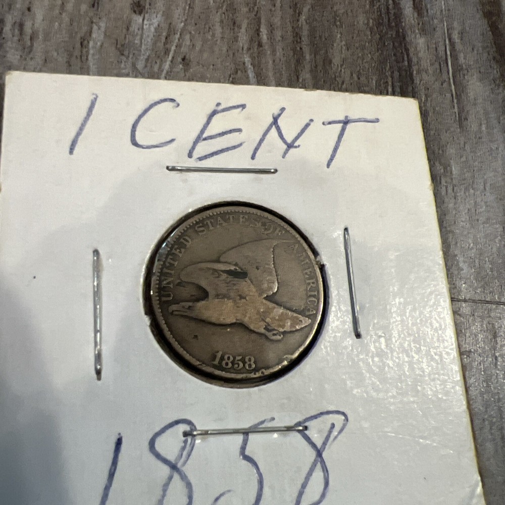 1858, Large Letters, 1C Flying Eagle Cent
