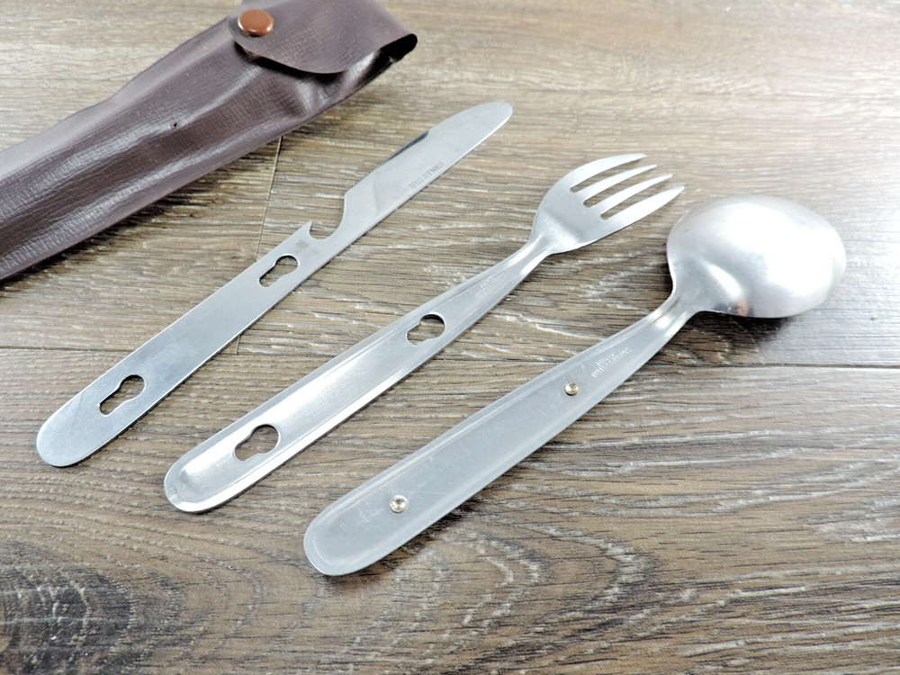 Camp Nesting Fork Knife & Spoon Set Stainless Japan