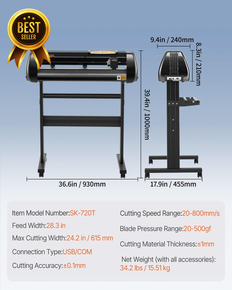 28in Vinyl Cutter Plotter Machine Adjustable Force Speed Signmaster Windows