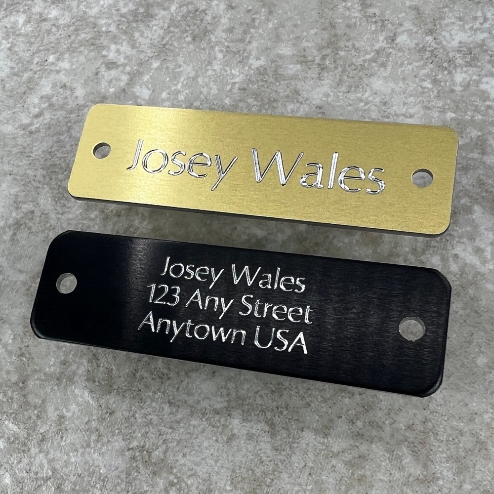 Custom Engraved Tags Personalized NAME PLATE Tags NAME PLATE BLACK GOLD MEDIUM