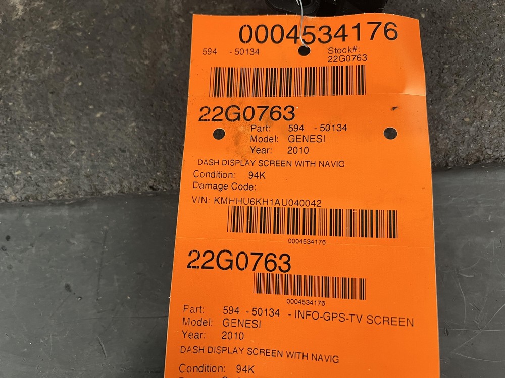 09-12 HYUNDAI GENESIS COUPE DASH DISPLAY SCREEN WITH NAVIGATION