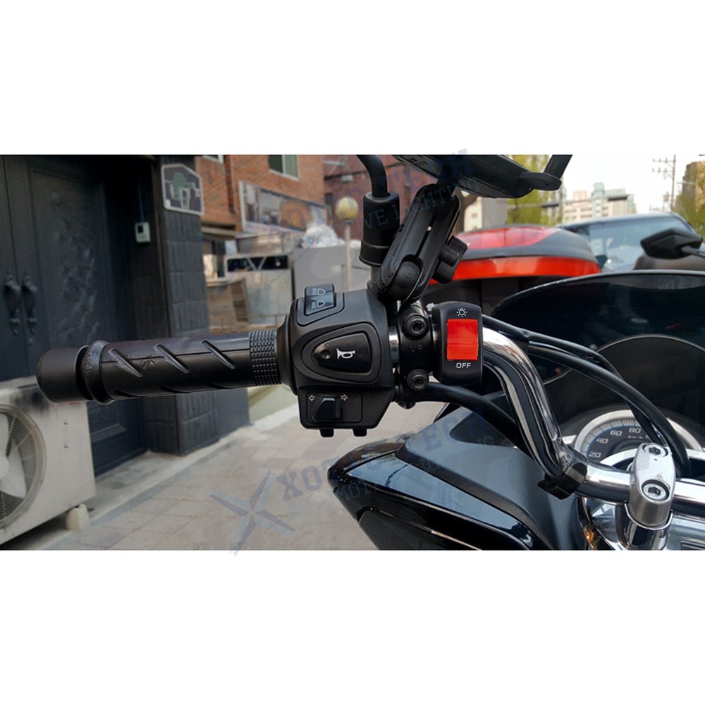 7/8inch Motorcycle Handlebar Switch Control Mount LED Headlight On/Off Button