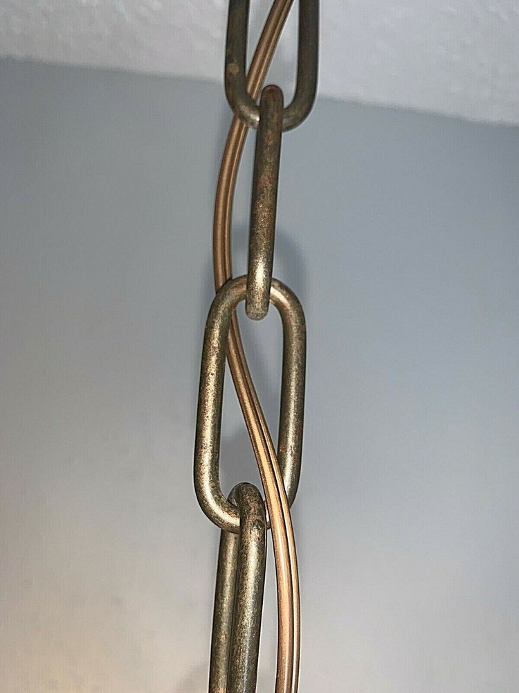 1930's HIGH QUALITY 5 LIGHT SOLID BRONZE MARITIME CHANDELIER