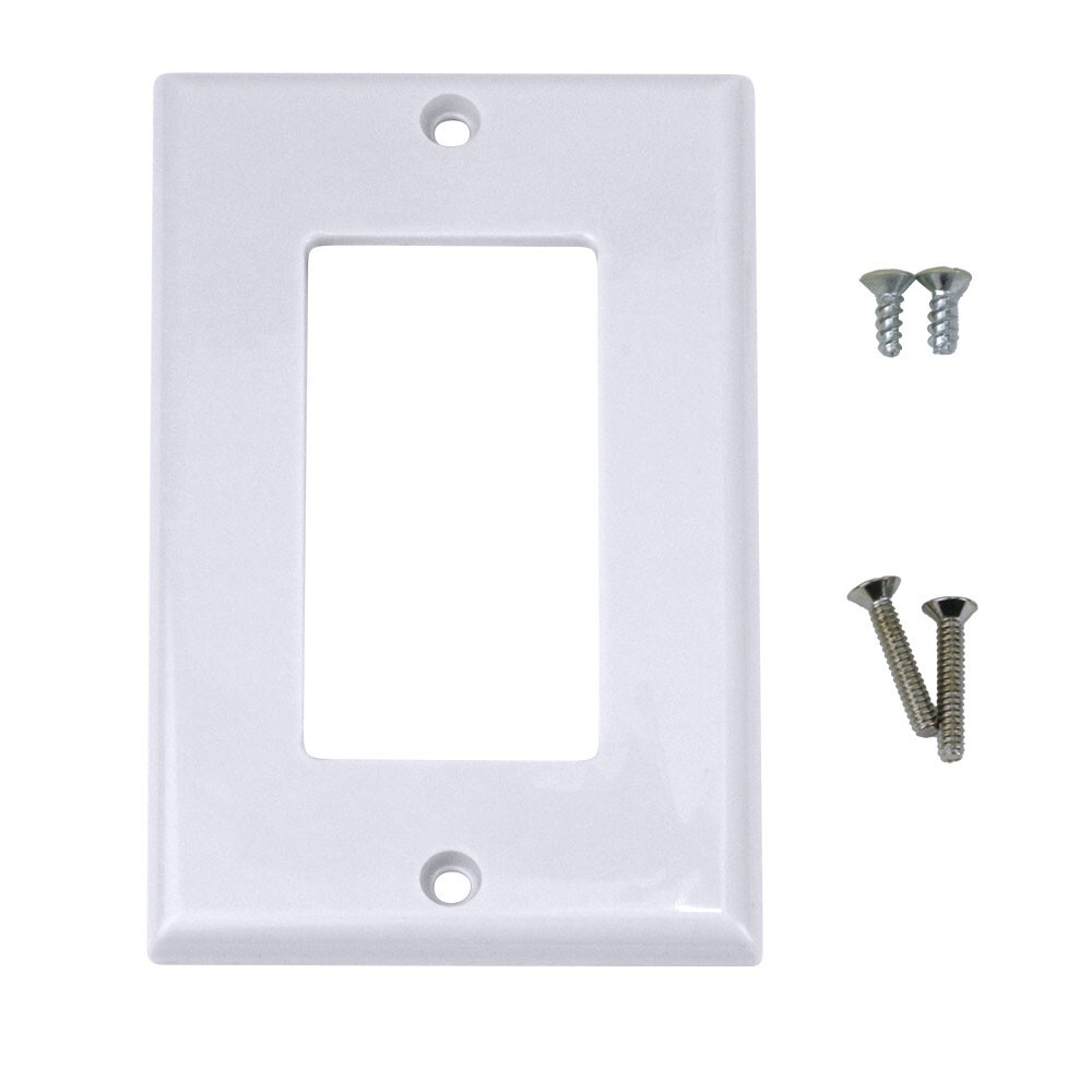 Construct Pro Decorative Single Gang Wall Plate (10-Pack, White)