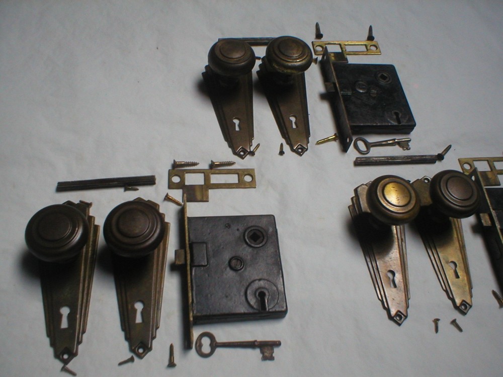 Antique Art Deco Door Hardware Set