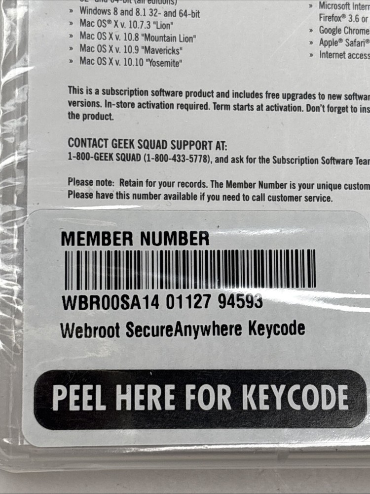 Webroot SecureAnywhere Internet Security - Full Version for Windows & Mac Disk