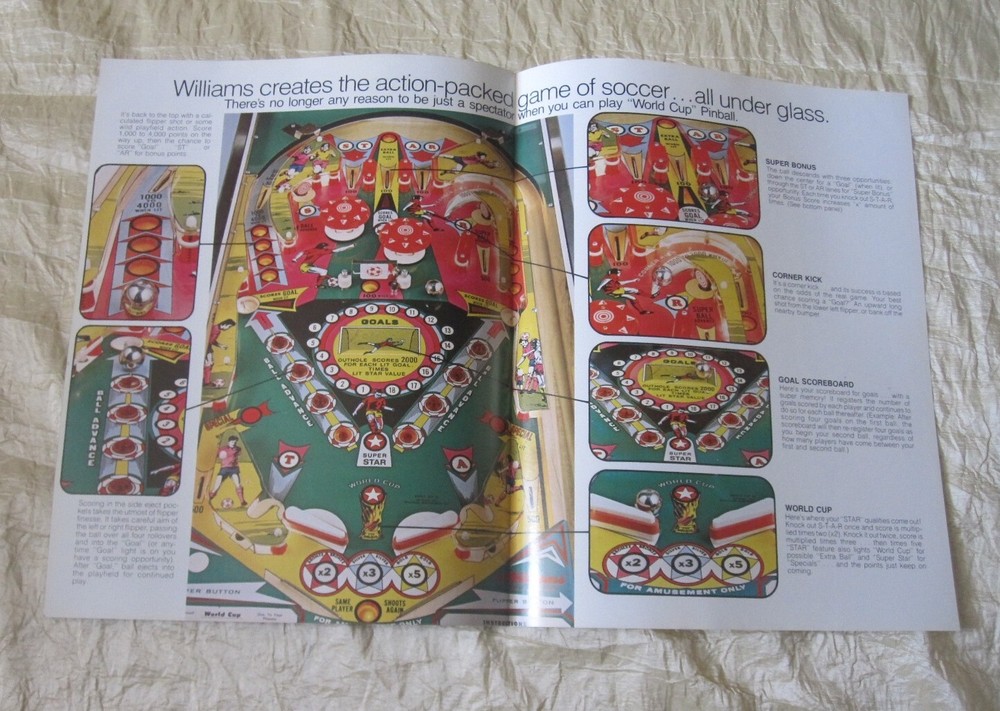1978 WILLIAMS WORLD CUP PINBALL FLYER