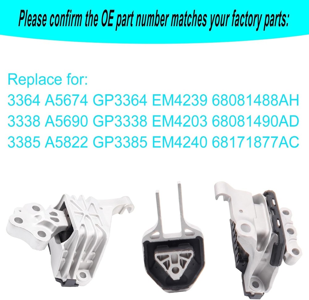 Engine Motor Mount & Trans Mount Compatible with 2013-2016 Dodge Da... Fast Ship