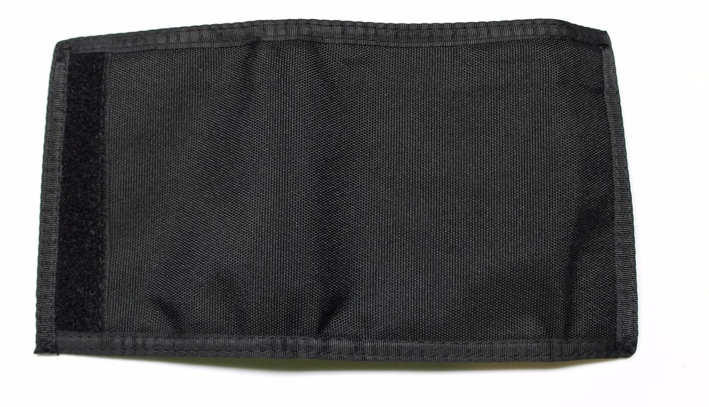 Nylon Billfold Wallet with Zippered Coin Pocket - Black