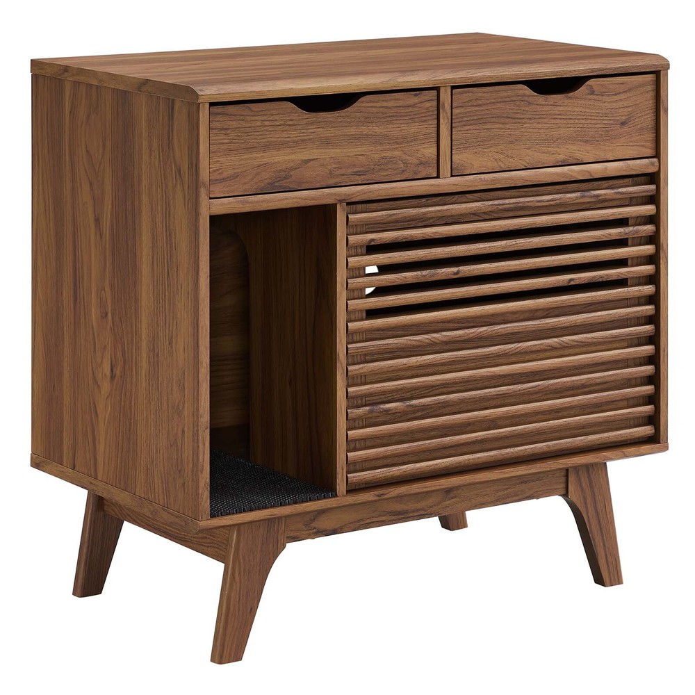 Modway Render Cat Cabinet in Walnut