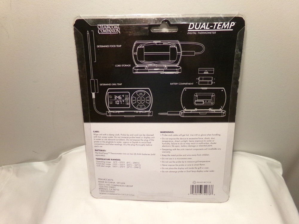 Charcoal Champion Dual-Temp Digital Thermometer