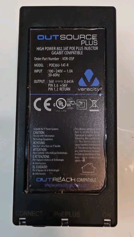 Outsource Plus POE Plus Single Port Injector VOR-OSP