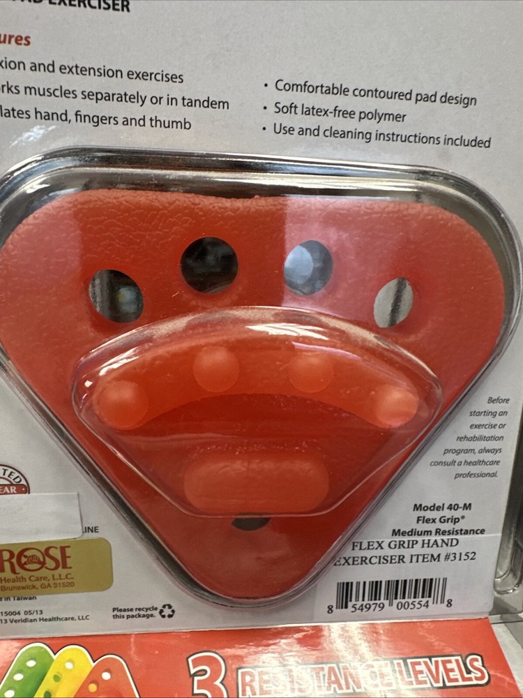 Flex-Grip Hand Pad Exerciser Model 40-M, Provides Medium (Red) Resistance NEW