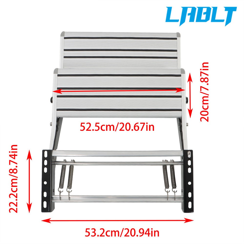LABLT Manual Pull Out Retractable Two Step RV Camper Platform Steps Stair