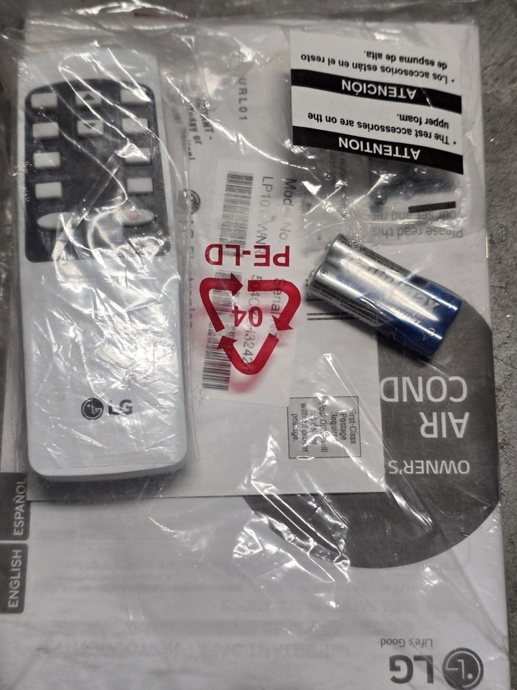 LG Air Conditioner Remote with manual Sealed Mod LP1015WNR New