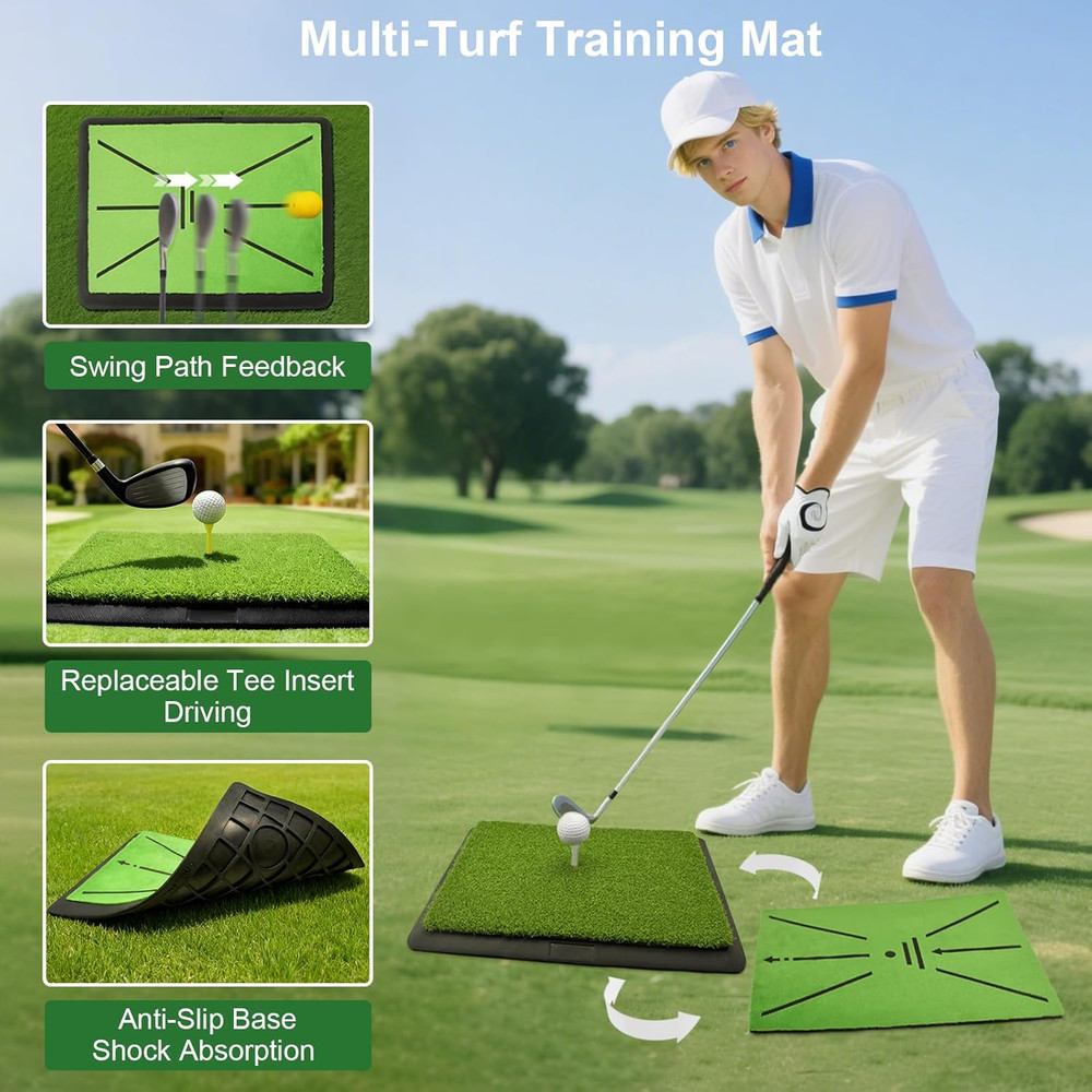 Golf Hitting Mat Extra Replaceable Golf Practice Mat for Swing Path Detection