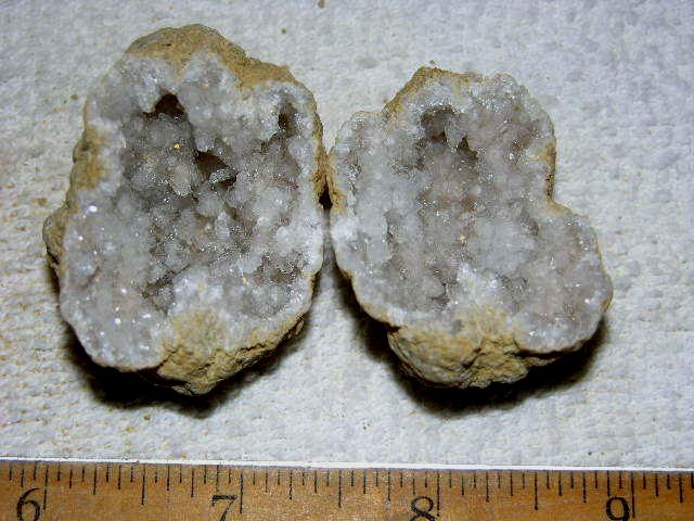 Geode pair opened with crystal centers 2 inch G46