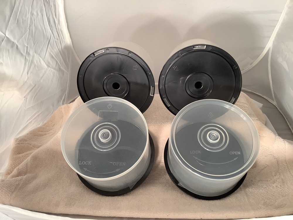 4 Empty Cake Box Spindle 50 Disc CD DVD BluRay Storage Case