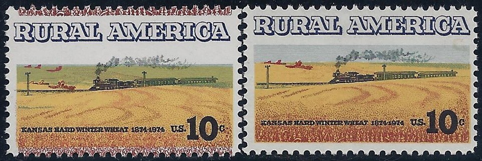 1506 Multiple Color Shift Error / EFO "No Sky" "Rural America" Mint NH