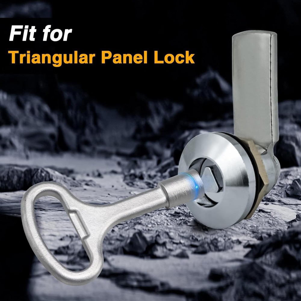 2PCS Triangle Socket Keys, Triangular Panel Lock Key, Universal Silver