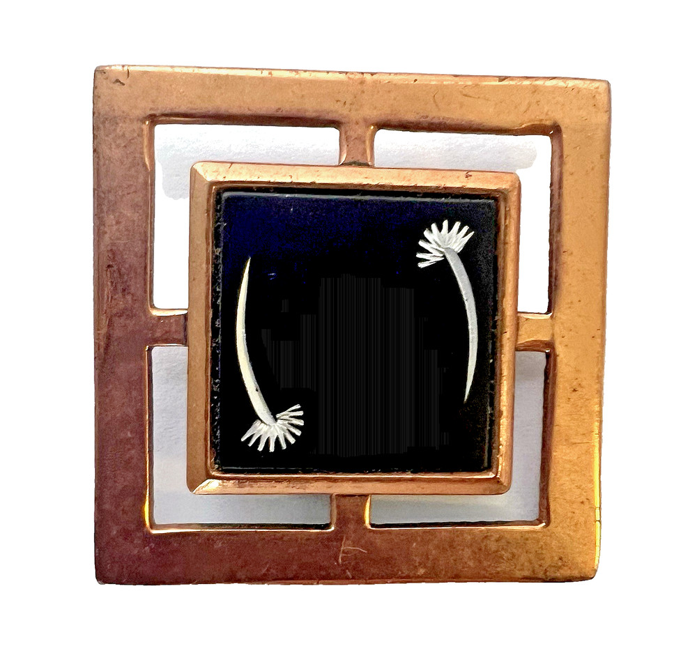 Unsigned Vtg Copper Toned Starburst Brooch