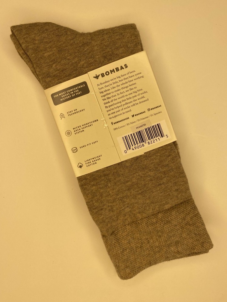 [3 Pack] Bombas Lightweight Gray Crew Socks