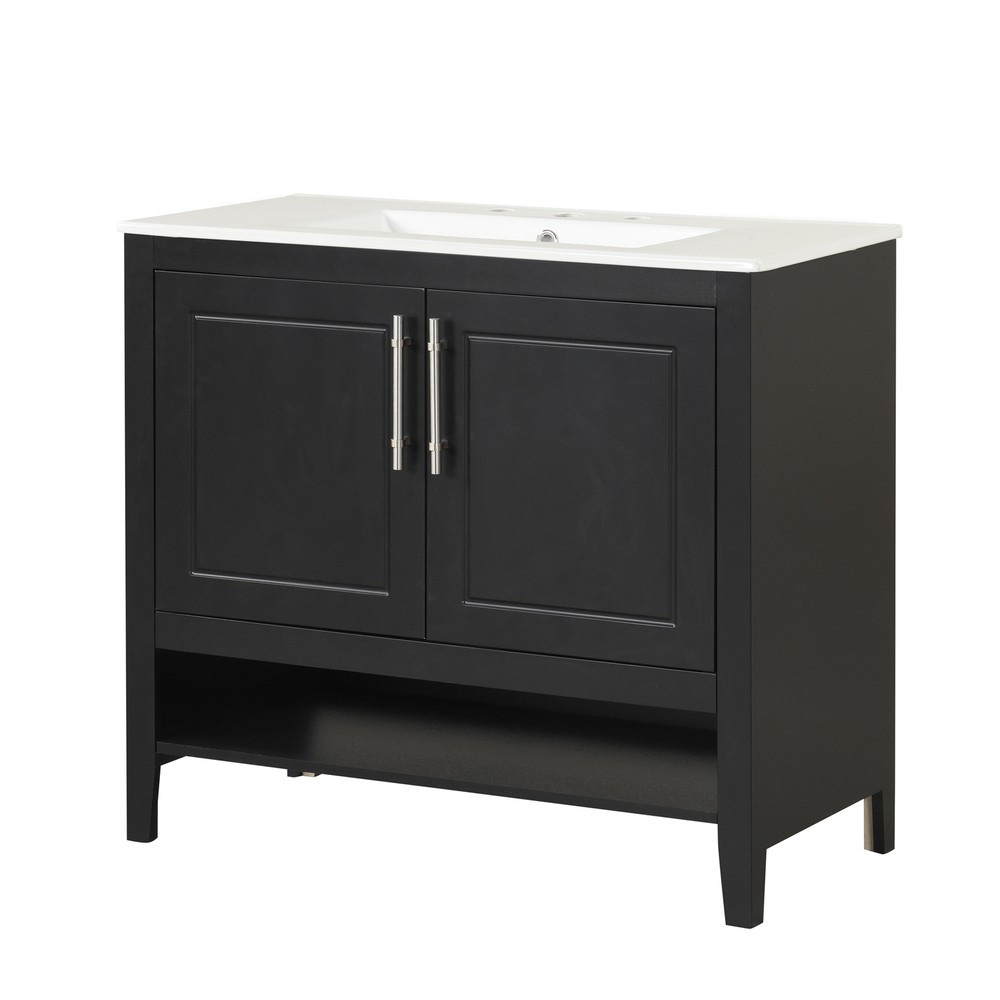 36" Bathroom Vanity with Sink Multi-functional Bathroom Cabinet w/Doors &Drawers