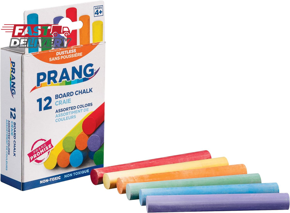 Prang Board Chalk, Assorted Colors, 12 Count