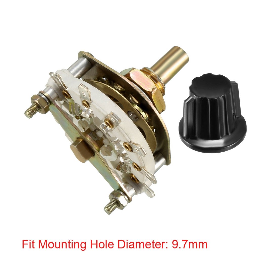 1P5T 1 Pole 5 Position 1 Deck Band Channel Rotary Switch Selector Knobs