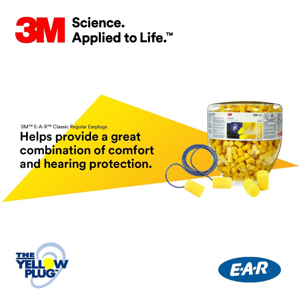 3M Classic Ear Plugs, Uncorded, Individually Wraped, 29 dB
