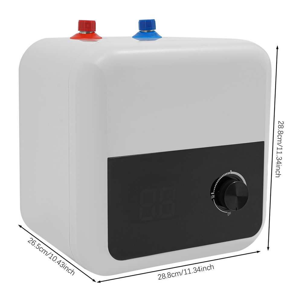 8L 1500W White Electric Hot Water Heater Wall-Mounted Tank Hot Water Heater