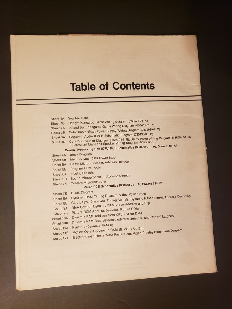 Original 1982 Atari Kangaroo Coin-op Video Arcade Game Ops Manual & Schematics