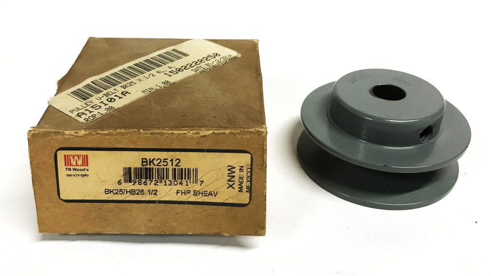 TB Woods Single Groove Sheave BK2512 NOS
