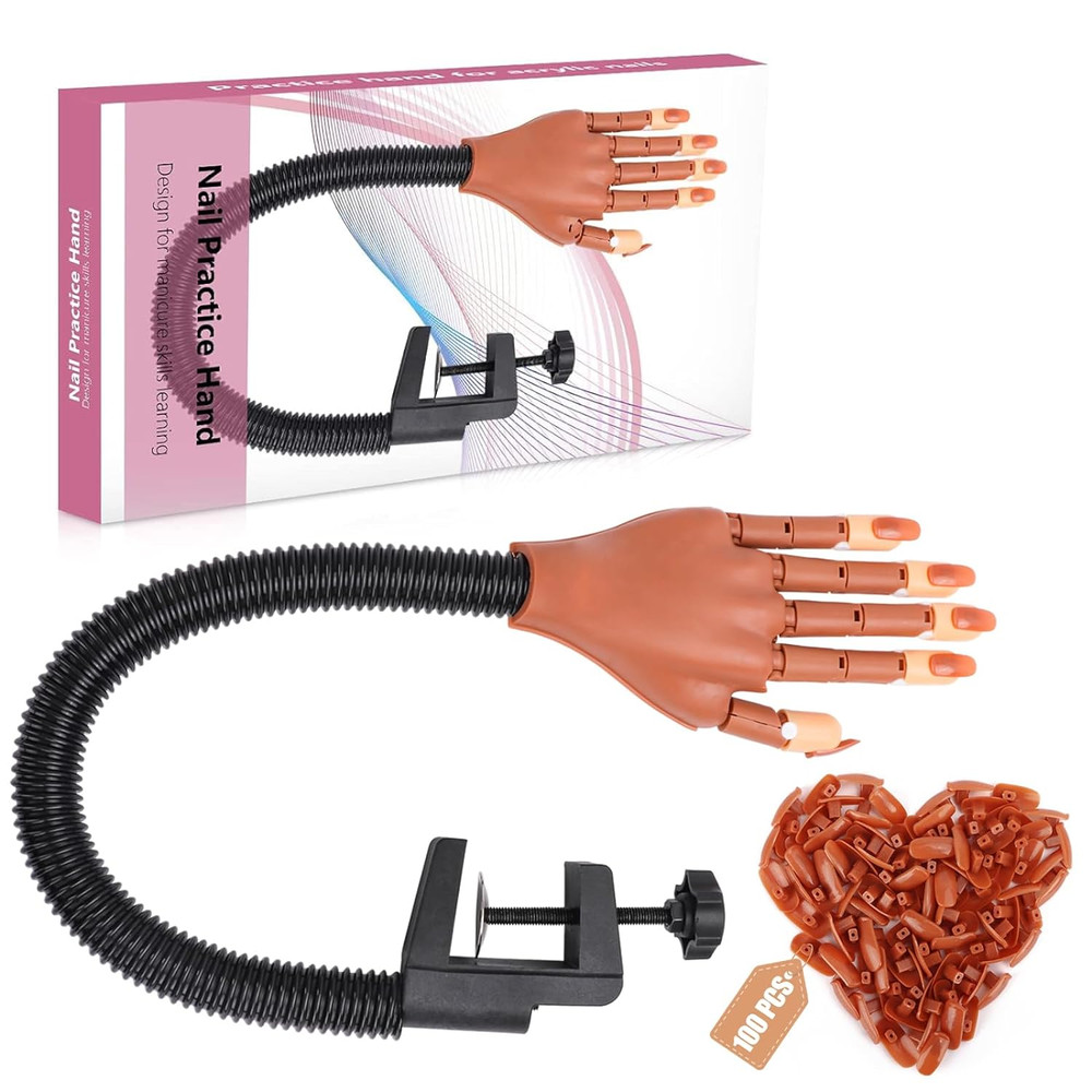 Practice Hand for Acrylic Nails, Professional Nail Practice Hand Nail Training H