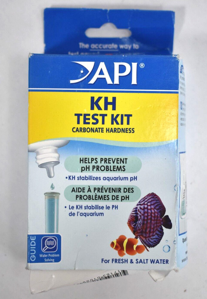 API KH Test Kit Carbonate Hardness Stabilized Aquarium pH Fresh/Salt Water