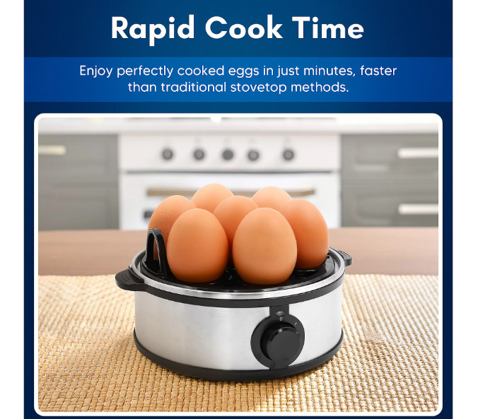 Automatic Egg Cooker 7 Egg Capacity Stainless Steel Electric Egg Boiler