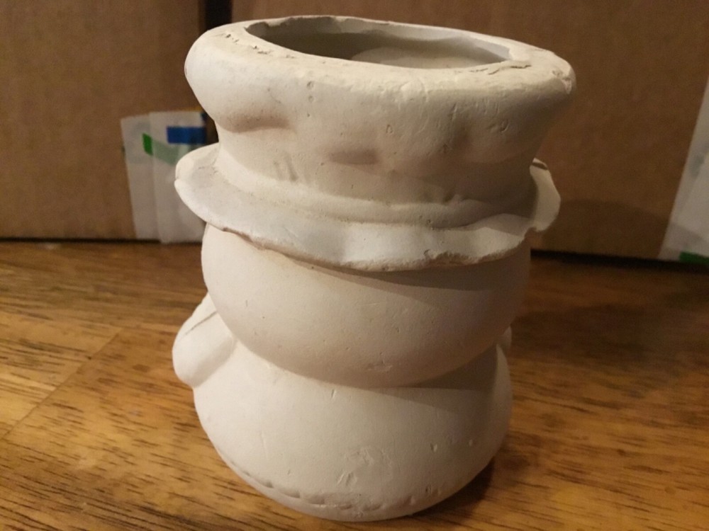 Ceramic Bisque Mold Made Ready to Paint Snowman Container